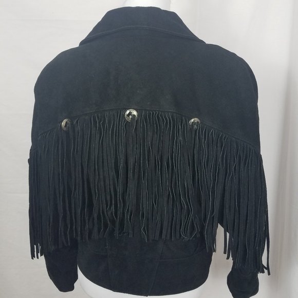 Vintage Rock Creek Womens Leather Fringe Jacket - Picture 9 of 12